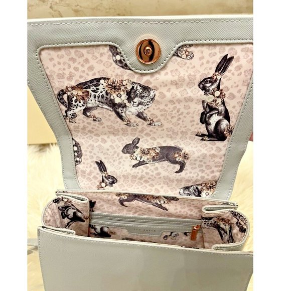 SOLD TED BAKER GREY GRAY ROSEGOLD HARDWARE CROSSBODY TOP HANDLE BAG PURSE - Picture 9 of 10